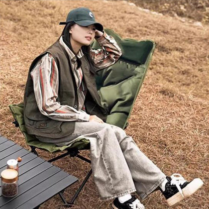 Modern Minimalist Curved Oxford Cloth Iron Cotton Outdoor Chair Backrest For Garden