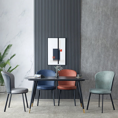 Modern Minimalist Round Seat Cushion Synthetic Fabric Carbon Steel Sponge Dining Chair Backrest For Dining Room