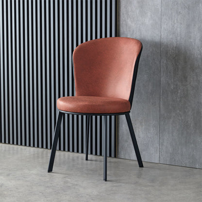 Modern Minimalist Round Seat Cushion Synthetic Fabric Carbon Steel Sponge Dining Chair Backrest For Dining Room