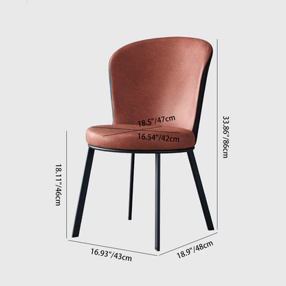Modern Minimalist Round Seat Cushion Synthetic Fabric Carbon Steel Sponge Dining Chair Backrest For Dining Room