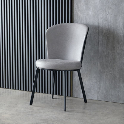 Modern Minimalist Round Seat Cushion Synthetic Fabric Carbon Steel Sponge Dining Chair Backrest For Dining Room