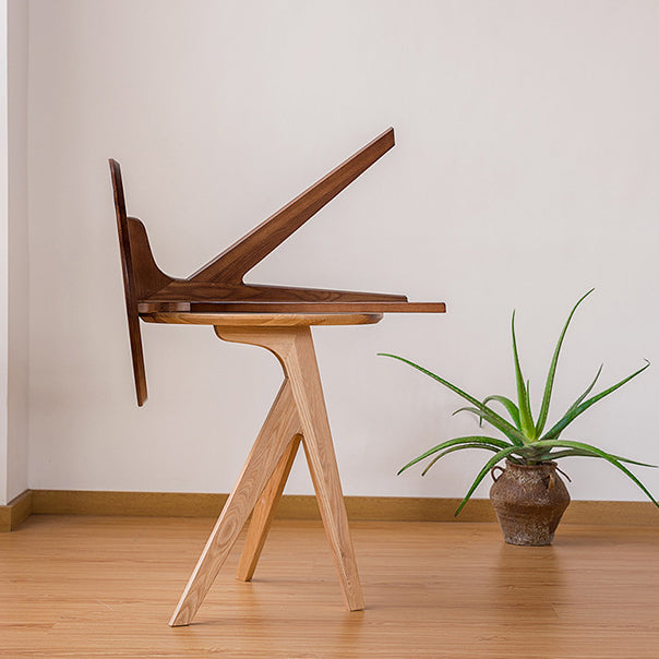 Modern Minimalist Round Ash Wood End Table 3-Leg For Living Room