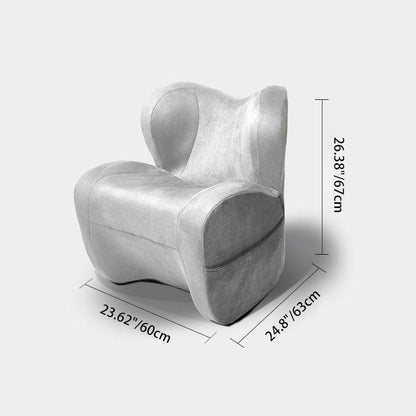 Modern Minimalist Curved Velvet Linen EPS Sponge Accent Chair Backrest For Living Room