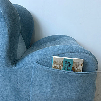 Modern Minimalist Curved Chenille Fabric EPS Sponge Accent Chair Backrest For Living Room