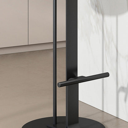 Modern Minimalist Round Solid Wood Iron Bar Stool For Dining Room