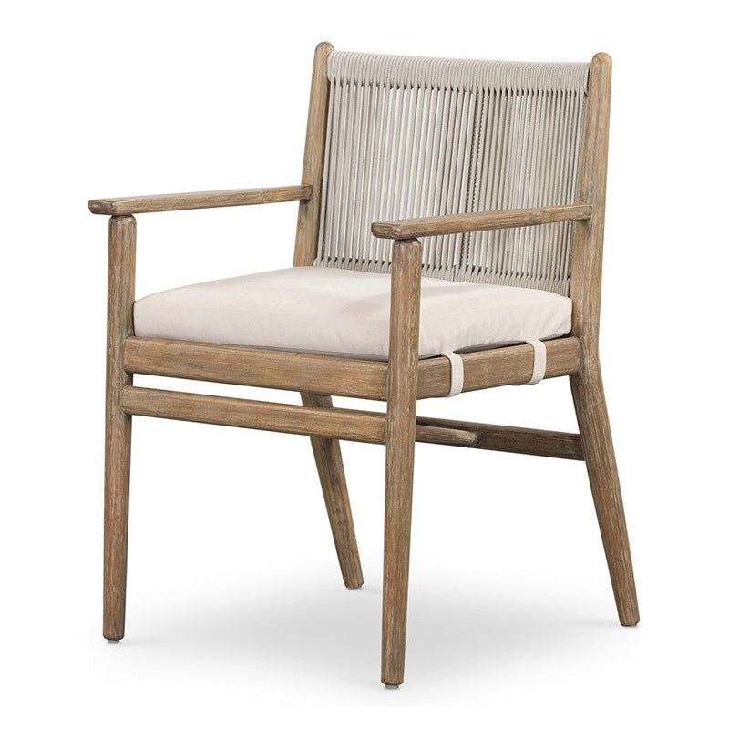 Modern Minimalist Rectangular Cushion Solid Wood Cotton-Linen Sponge Dining Chair Backrest Armrest For Dining Room