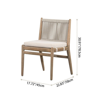 Modern Minimalist Rectangular Cushion Solid Wood Cotton-Linen Sponge Dining Chair Backrest Armrest For Dining Room