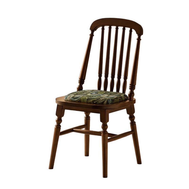 Traditional Vintage Square Cushion Solid Wood Velvet Sponge Backrest Sturdy For Dining Room