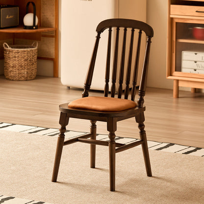 Traditional Vintage Square Cushion Solid Wood Velvet Sponge Backrest Sturdy For Dining Room