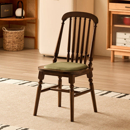 Traditional Vintage Square Cushion Solid Wood Velvet Sponge Backrest Sturdy For Dining Room