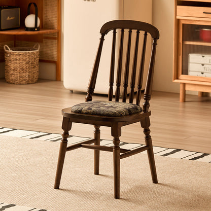 Traditional Vintage Square Cushion Solid Wood Velvet Sponge Backrest Sturdy For Dining Room