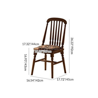 Traditional Vintage Square Cushion Solid Wood Velvet Sponge Backrest Sturdy For Dining Room