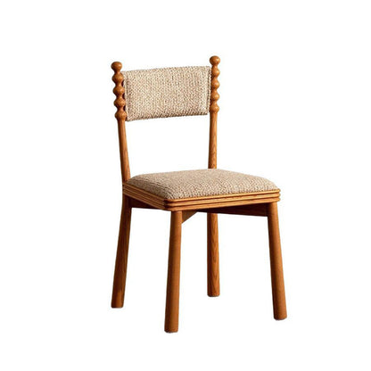 Traditional Vintage Rectangular Seat Cushion Solid Wood Linen Sponge Dining Chair Backrest Durable For Dining Room