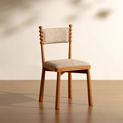 Traditional Vintage Rectangular Seat Cushion Solid Wood Linen Sponge Dining Chair Backrest Durable For Dining Room