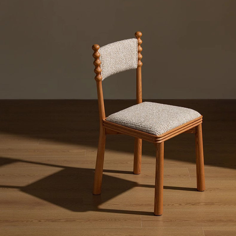 Traditional Vintage Rectangular Seat Cushion Solid Wood Linen Sponge Dining Chair Backrest Durable For Dining Room