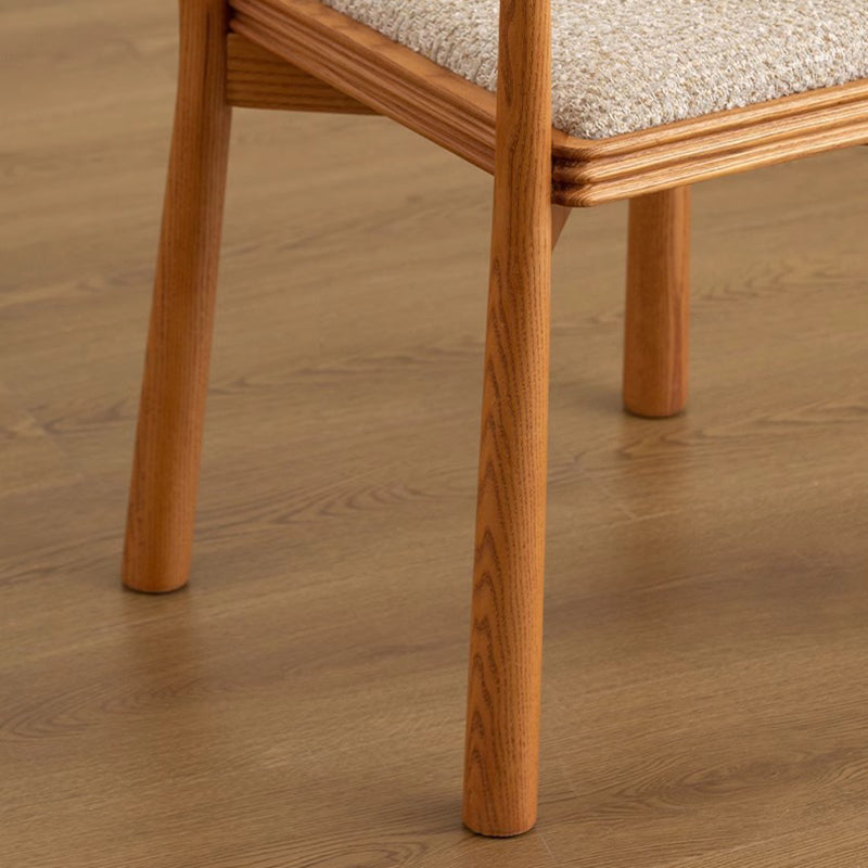 Traditional Vintage Rectangular Seat Cushion Solid Wood Linen Sponge Dining Chair Backrest Durable For Dining Room