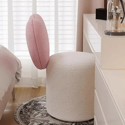 Modern Minimalist Heart-Shaped Velvet Sponge Vanity Stool Backrest For Bedroom