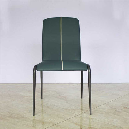 Modern Minimalist Curved PU Leather Carbon Steel Sponge Dining Chair Backrest For Dining Room
