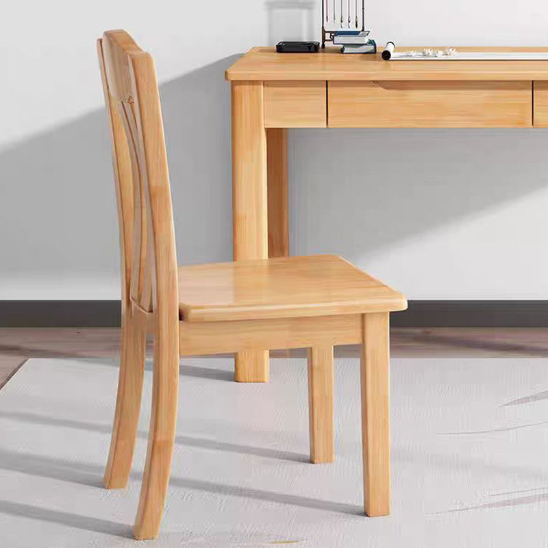 Modern Minimalist Rectangular Seat Solid Wood Dining Chair Backrest High Weight Capacity For Dining Room