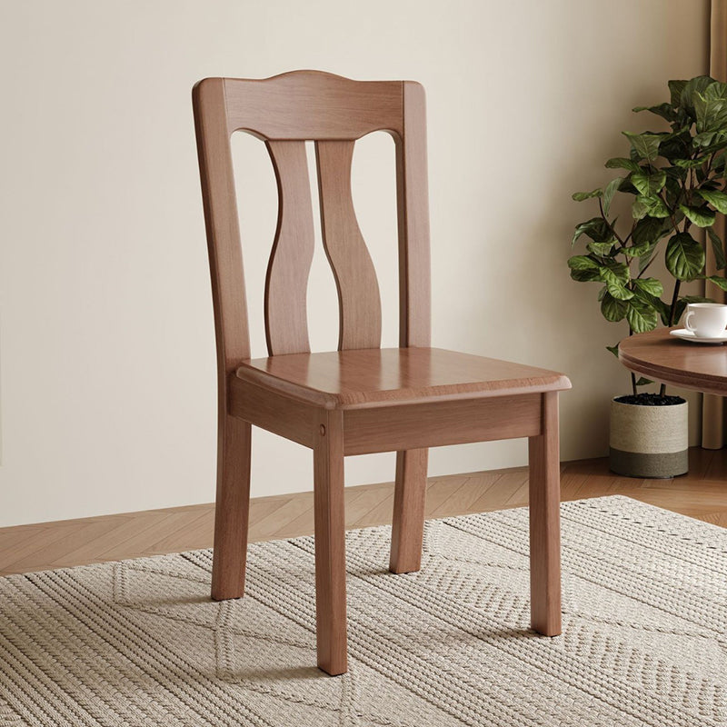 Modern Minimalist Rectangular Seat Solid Wood Dining Chair Backrest High Weight Capacity For Dining Room