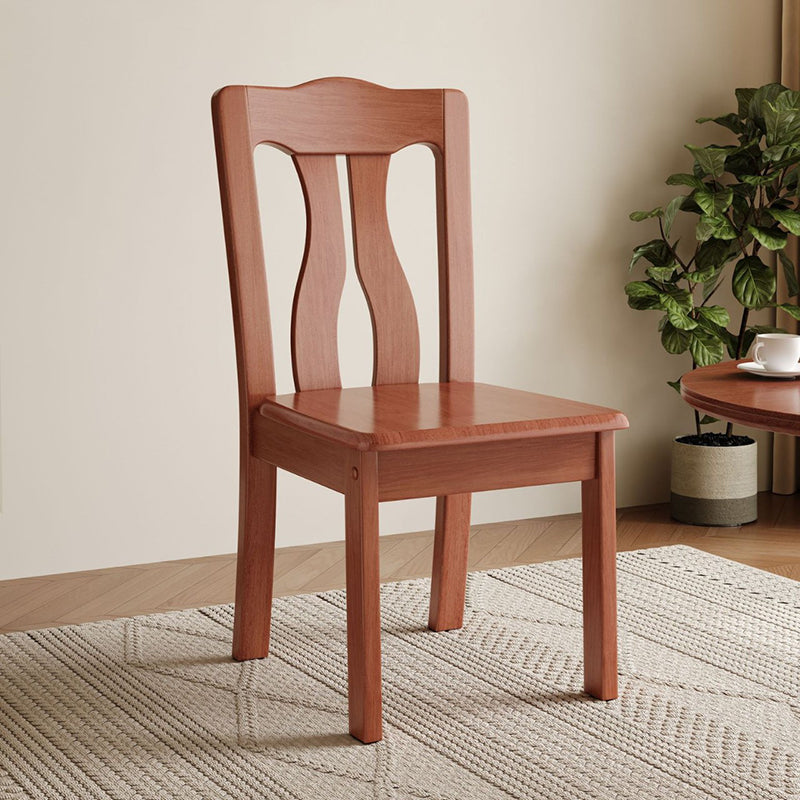Modern Minimalist Rectangular Seat Solid Wood Dining Chair Backrest High Weight Capacity For Dining Room