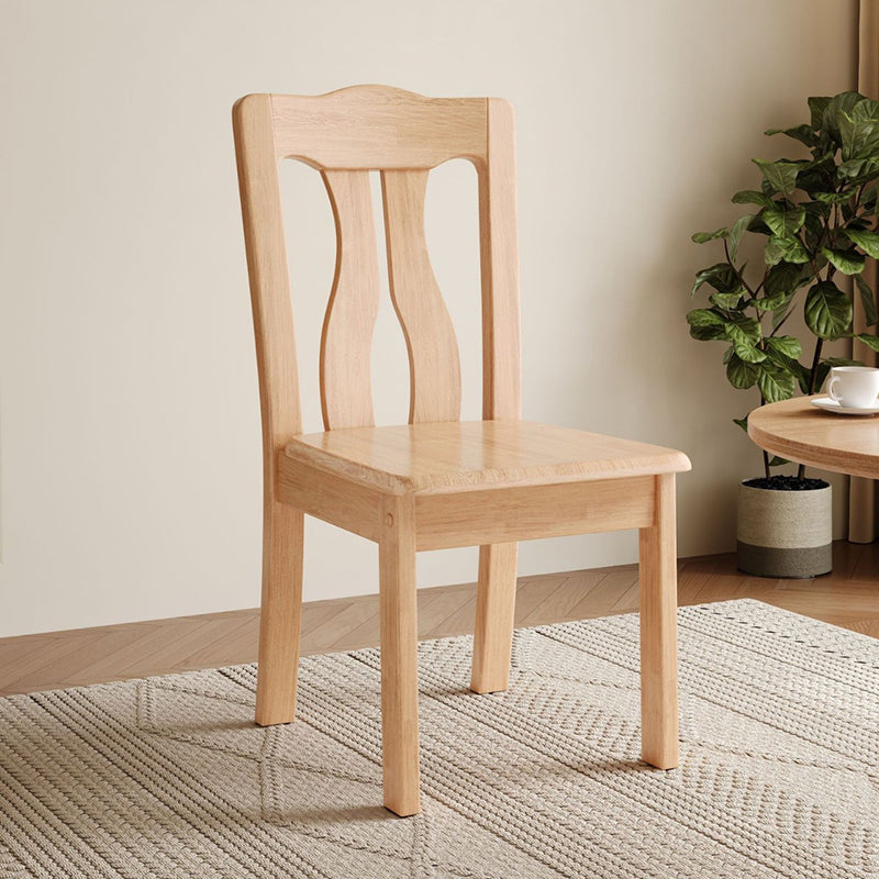 Modern Minimalist Rectangular Seat Solid Wood Dining Chair Backrest High Weight Capacity For Dining Room