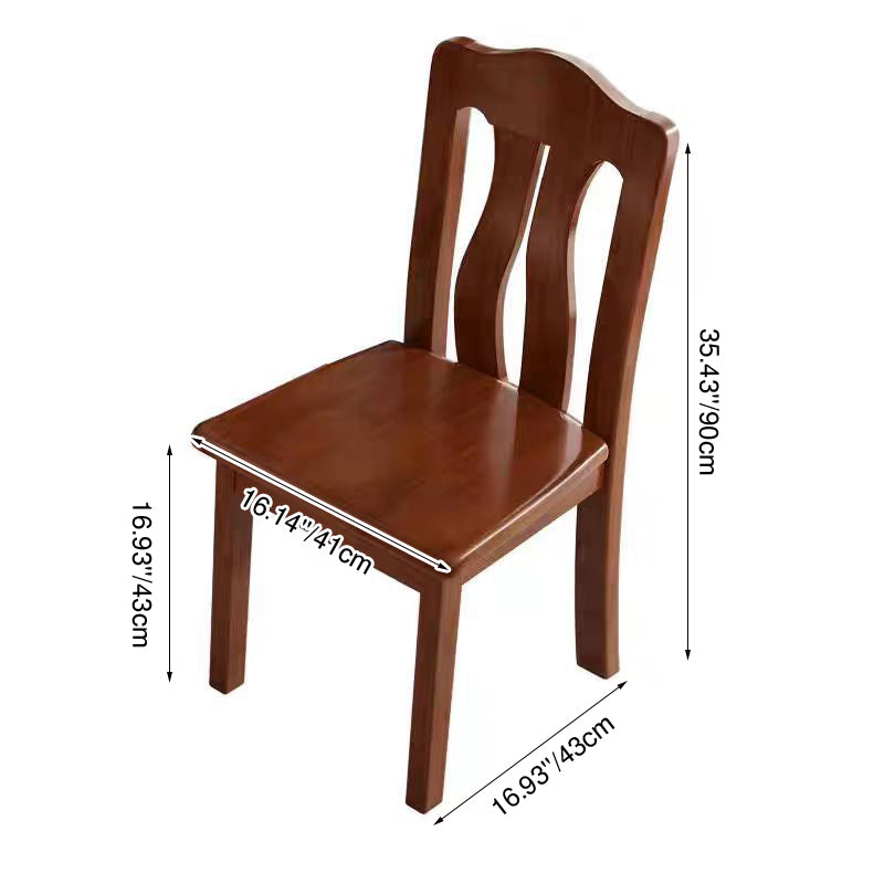 Modern Minimalist Rectangular Seat Solid Wood Dining Chair Backrest High Weight Capacity For Dining Room