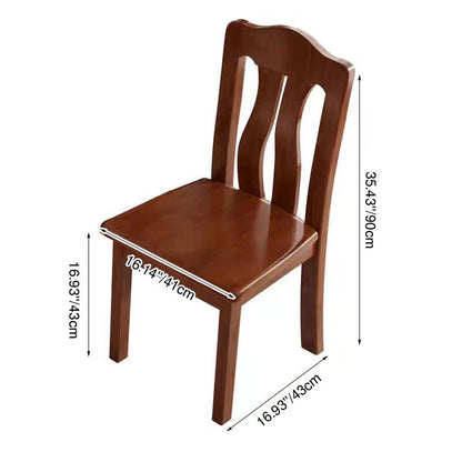 Modern Minimalist Rectangular Seat Solid Wood Dining Chair Backrest High Weight Capacity For Dining Room