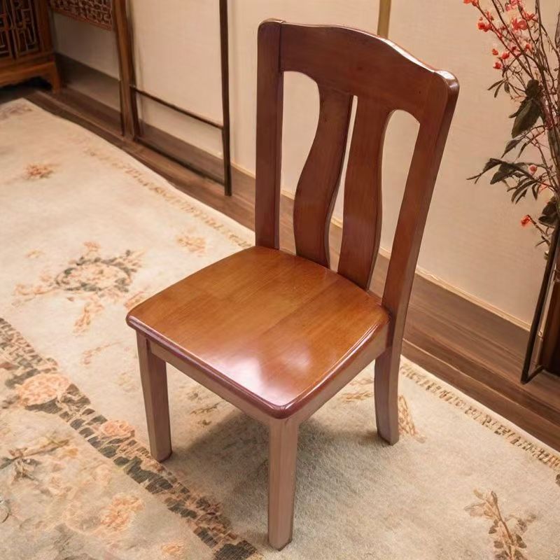 Modern Minimalist Rectangular Seat Solid Wood Dining Chair Backrest High Weight Capacity For Dining Room