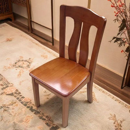 Modern Minimalist Rectangular Seat Solid Wood Dining Chair Backrest High Weight Capacity For Dining Room