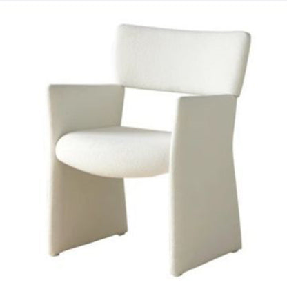 Modern Minimalist Curved Teddy Velvet Multi-Layer Board Sponge Dining Chair Backrest Armrest For Dining Room