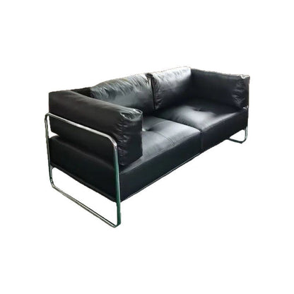 Modern Minimalist Rectangular Cushion Cat-Scratch-Resistant Leather Grain Velvet Velour Fabric Stainless Steel Sponge Sofa Backrest Armrest For Living Room