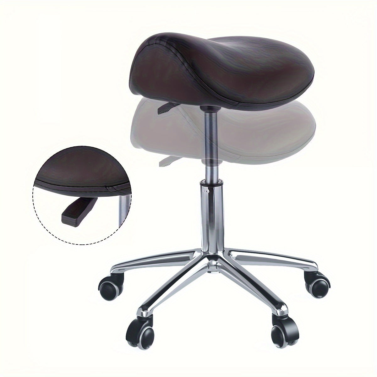 Modern Minimalist Curved PU Leather Iron Sponge Vanity Stool Movable For Bedroom