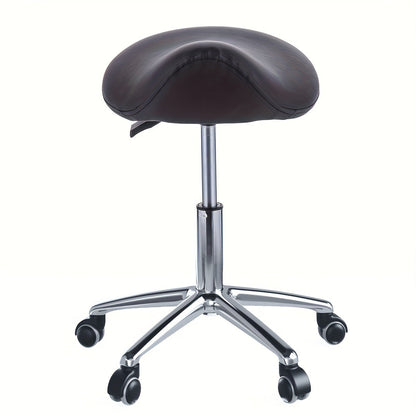 Modern Minimalist Curved PU Leather Iron Sponge Vanity Stool Movable For Bedroom