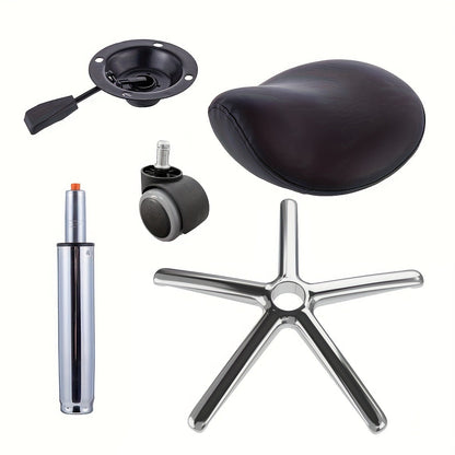 Modern Minimalist Curved PU Leather Iron Sponge Vanity Stool Movable For Bedroom