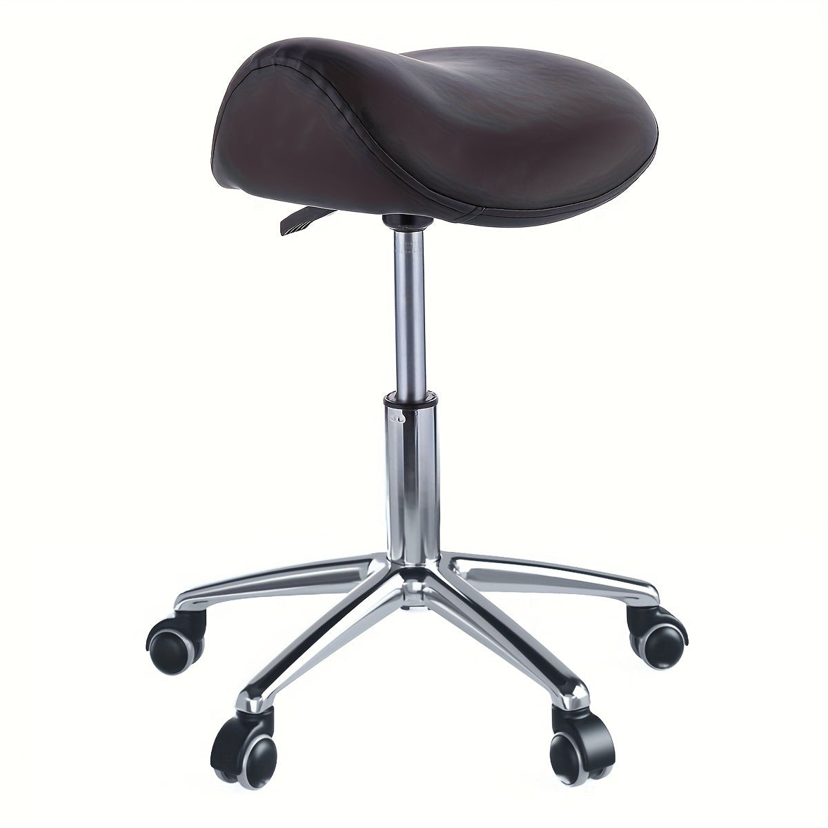Modern Minimalist Curved PU Leather Iron Sponge Vanity Stool Movable For Bedroom