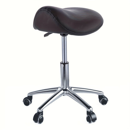 Modern Minimalist Curved PU Leather Iron Sponge Vanity Stool Movable For Bedroom
