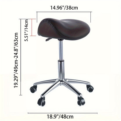 Modern Minimalist Curved PU Leather Iron Sponge Vanity Stool Movable For Bedroom