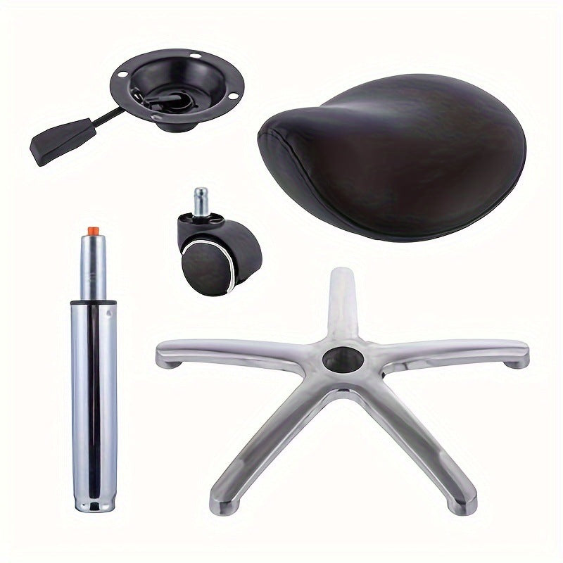 Modern Minimalist Curved PU Leather Iron Sponge Vanity Stool Movable For Bedroom