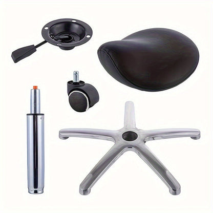 Modern Minimalist Curved PU Leather Iron Sponge Vanity Stool Movable For Bedroom