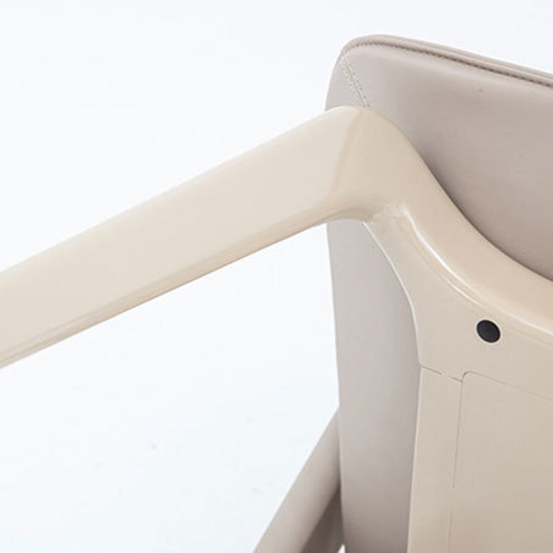 Modern Minimalist Curved PU Leather Solid Wood Sponge Stainless Steel Dining Chair Backrest For Dining Room