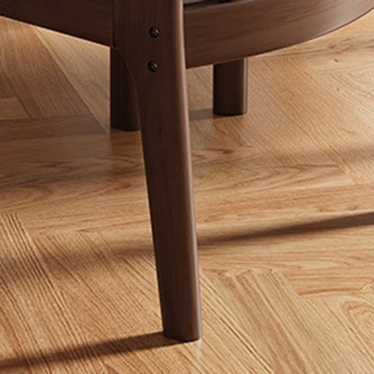 Modern Minimalist Rectangular Rubberwood Synthetic Fabric Sponge Dining Chair Backrest Armrest For Dining Room
