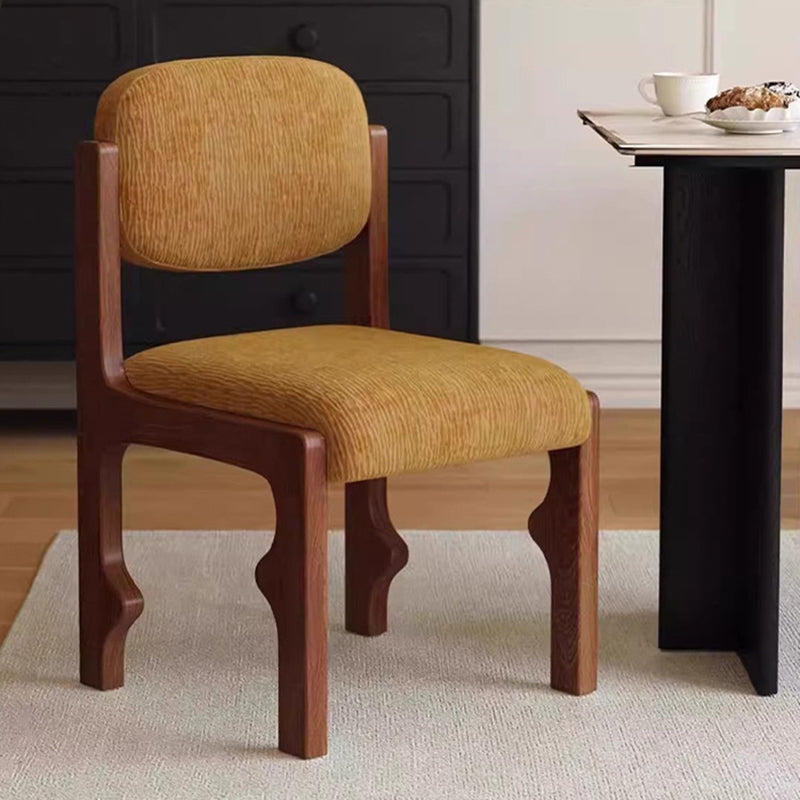 Traditional Vintage Rectangular Cushion Solid Wood Fabric Sponge Dining Chair Backrest For Dining Room