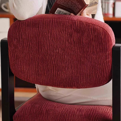 Traditional Vintage Rectangular Cushion Solid Wood Fabric Sponge Dining Chair Backrest For Dining Room