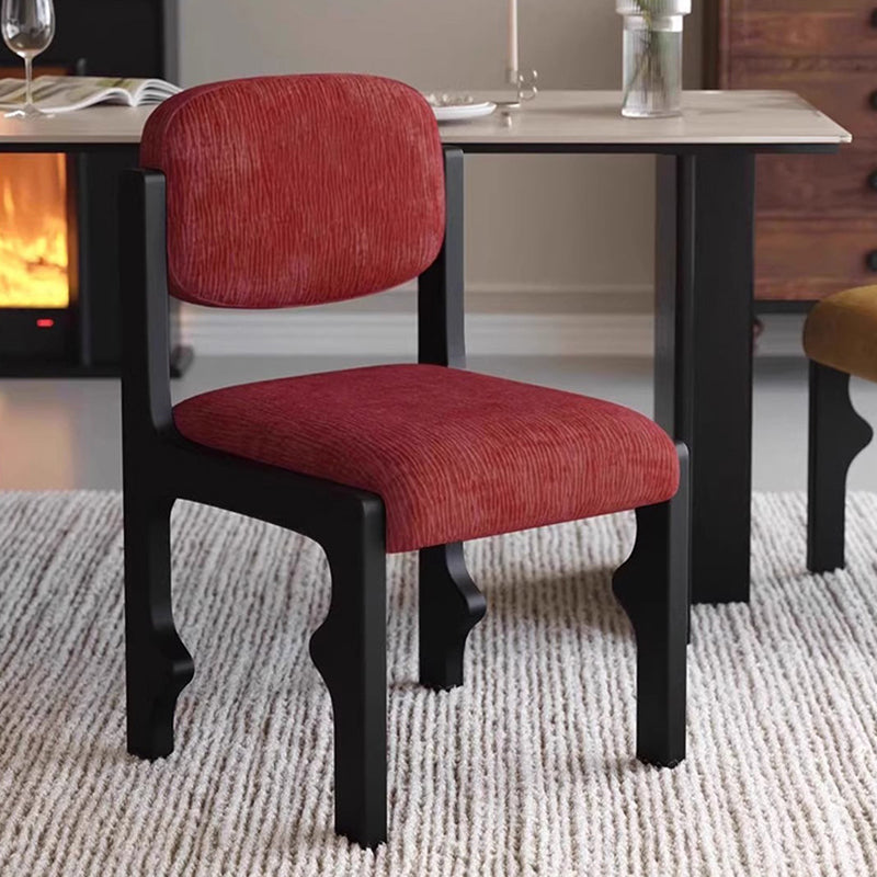 Traditional Vintage Rectangular Cushion Solid Wood Fabric Sponge Dining Chair Backrest For Dining Room