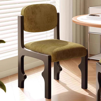 Traditional Vintage Rectangular Cushion Solid Wood Fabric Sponge Dining Chair Backrest For Dining Room