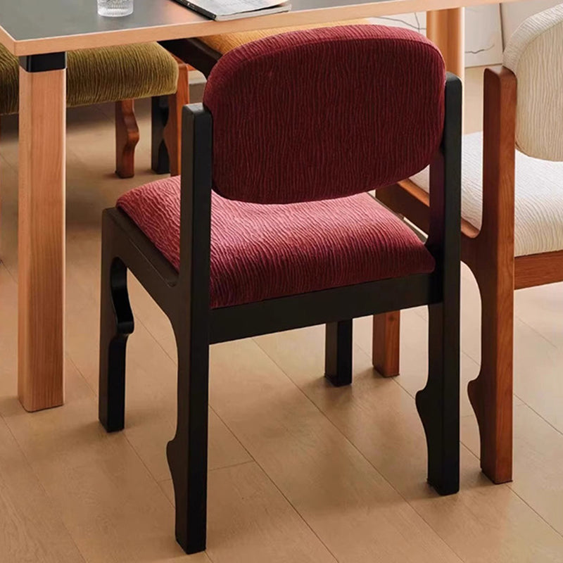 Traditional Vintage Rectangular Cushion Solid Wood Fabric Sponge Dining Chair Backrest For Dining Room