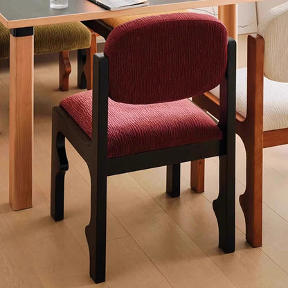 Traditional Vintage Rectangular Cushion Solid Wood Fabric Sponge Dining Chair Backrest For Dining Room