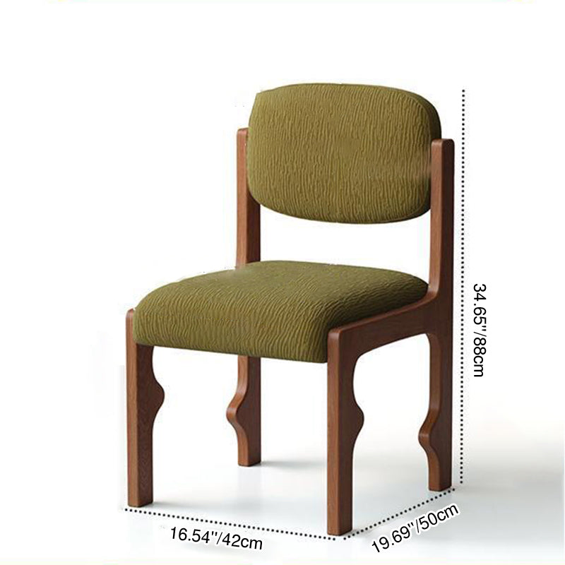 Traditional Vintage Rectangular Cushion Solid Wood Fabric Sponge Dining Chair Backrest For Dining Room