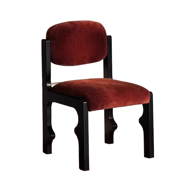 Traditional Vintage Rectangular Cushion Solid Wood Fabric Sponge Dining Chair Backrest For Dining Room